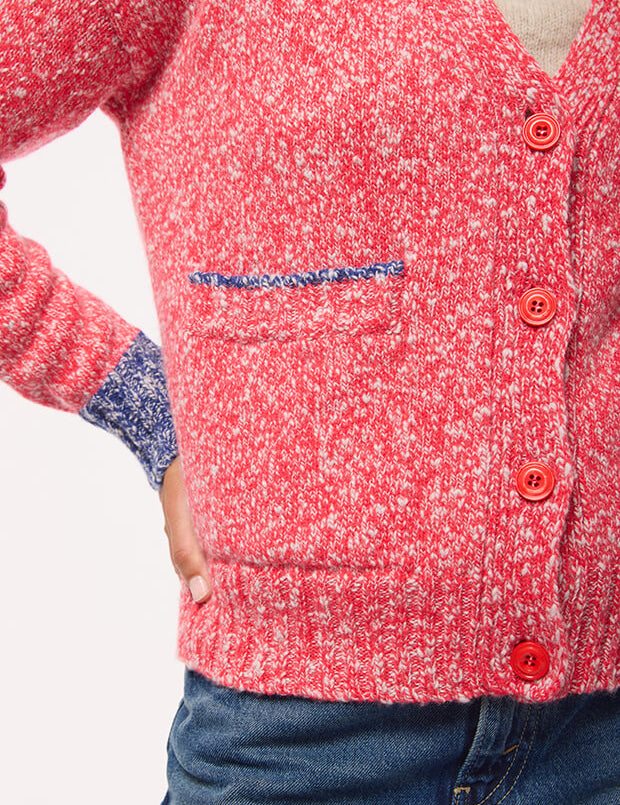 Lea Cardigan Textured Lambswool Pink