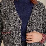 Lea Cardigan Textured Lambswool Charcoal