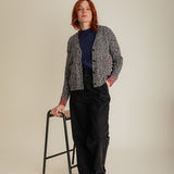 Lea Cardigan Textured Lambswool Charcoal