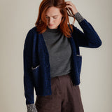 Lea Cardigan Textured Lambswool Navy