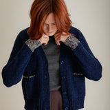 Lea Cardigan Textured Lambswool Navy