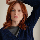 Lea Cardigan Textured Lambswool Navy