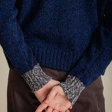 Lea Cardigan Textured Lambswool Navy