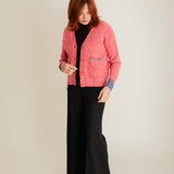 Lea Cardigan Textured Lambswool Pink