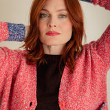 Lea Cardigan Textured Lambswool Pink