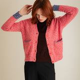Lea Cardigan Textured Lambswool Pink