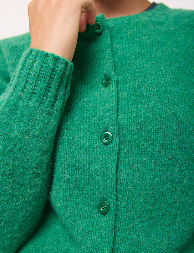 Lenzie Brushed Wool Cardigan Bright Green