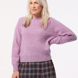 Leslie Brushed Wool Sweater Heather Pink