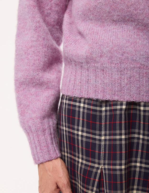 Leslie Brushed Wool Sweater Heather Pink