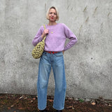 Leslie Brushed Wool Sweater Heather Pink