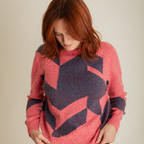 Leyden Geometric Lambswool Sweater Pink