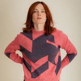 Leyden Geometric Lambswool Sweater Pink