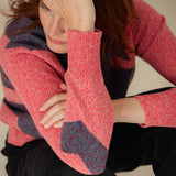 Leyden Geometric Lambswool Sweater Pink