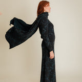 Lin Lambswool Jacquard Scarf Charcoal