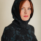 Lin Lambswool Jacquard Knitted Hood Charcoal