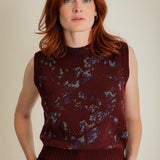 Lin Lambswool Jacquard Knitted Vest Burgundy