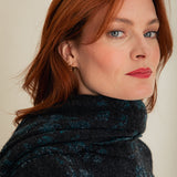 Lin Lambswool Jacquard Scarf Charcoal