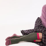 GS Merino Wool Long Walking Sock Khaki Pink