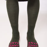 GS Merino Wool Long Walking Sock Khaki Pink