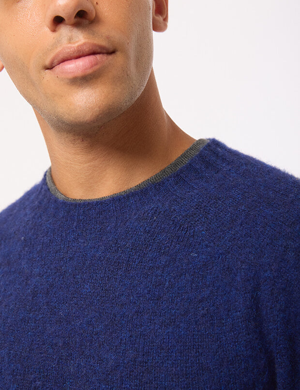 Lunan Brushed Wool Sweater Navy Ink