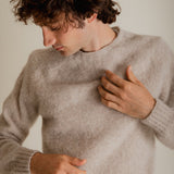 Lunan Brushed Wool Sweater Putty Melange