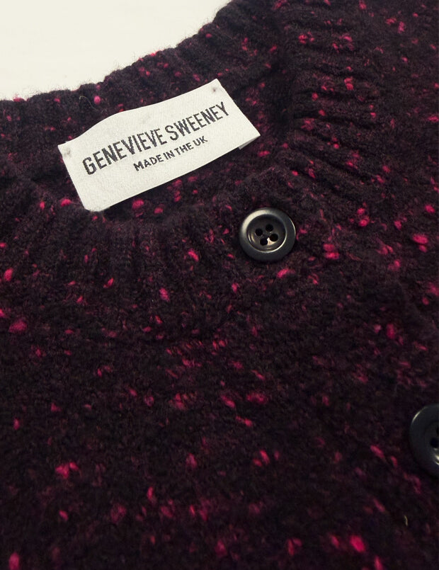 Maddis Lambswool Cashmere Sweater in Black Pink Tweed