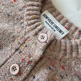 Maddis Lambswool Cashmere Cardigan in Pink Tweed