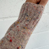 Maddis Lambswool Cashmere Cardigan in Pink Tweed