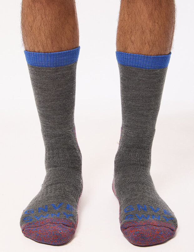 GS Merino Wool Walking Sock Grey Blue