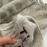 Lenzie Brushed Wool Cardigan Putty Melange