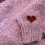 Leslie Brushed Wool Sweater Heather Pink