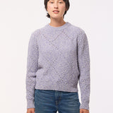 Mora Chunky Lambswool Moss Stitch Sweater Lilac Marl
