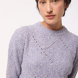 Mora Chunky Lambswool Moss Stitch Sweater Lilac Marl
