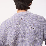 Mora Chunky Lambswool Moss Stitch Sweater Lilac Marl