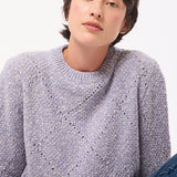 Mora Chunky Lambswool Moss Stitch Sweater Lilac Marl