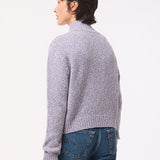 Mora Chunky Lambswool Turtleneck Sweater Lilac Marl