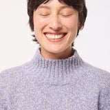 Mora Chunky Lambswool Turtleneck Sweater Lilac Marl