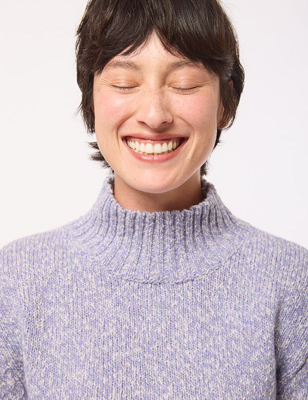Mora Lambswool Turtleneck Sweater Lilac Marl