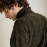 Nethan Wool Nep Roll-neck Sweater Khaki