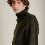 Nethan Wool Nep Roll-neck Sweater Khaki