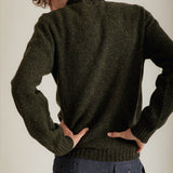 Nethan Wool Nep Roll-neck Sweater Khaki