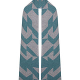 Geometric Lambswool Blanket Scarf Caspian Grey
