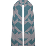 Geometric Lambswool Blanket Scarf Caspian Grey