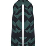 Geometric Lambswool Blanket Scarf Peacock Green
