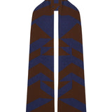 Geometric Lambswool Blanket Scarf Ink Blue