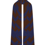Geometric Lambswool Blanket Scarf Ink Blue