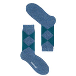 Samar Organic Cotton Argyle Sock Blue Marl Genevieve Sweeney