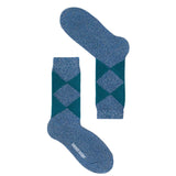 Samar Organic Cotton Argyle Sock Blue Marl Genevieve Sweeney