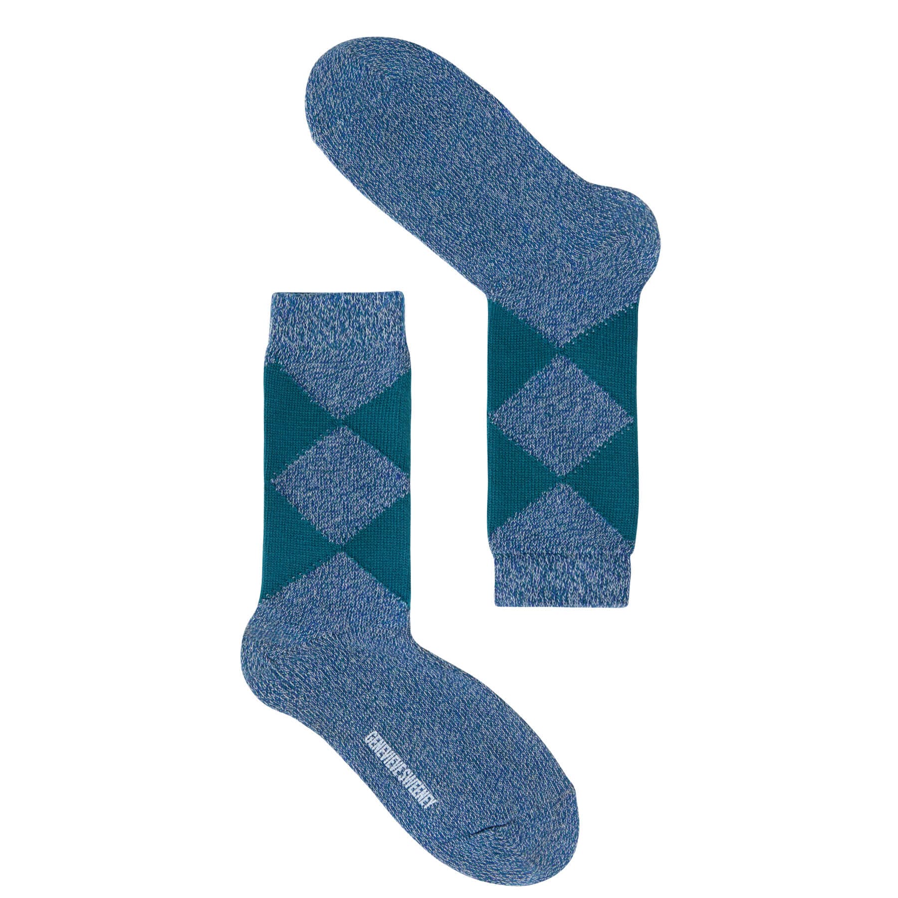 Samar Organic Cotton Argyle Sock Blue Marl Genevieve Sweeney
