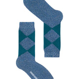 Samar Organic Cotton Argyle Sock Blue Marl